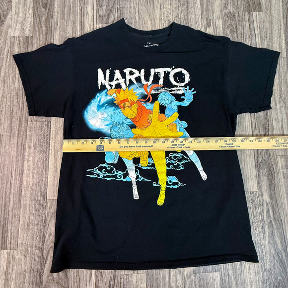 Vintage 2007 Naruto Shippuden T-Shirt Adult Large Black Anime Graphic Tee Rare - Picture 6 of 6